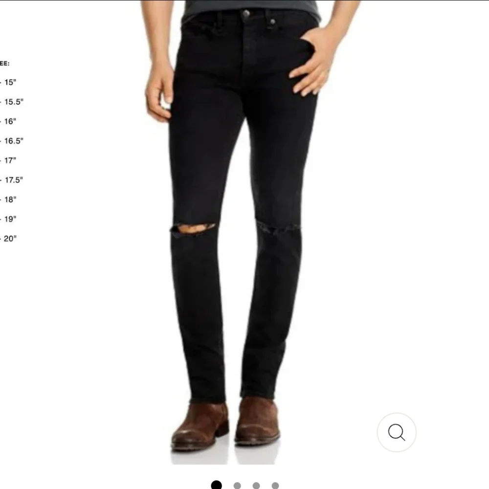 rag & bone Black Fit 1 Rinse Wash Stretch Extra-Slim Jeans